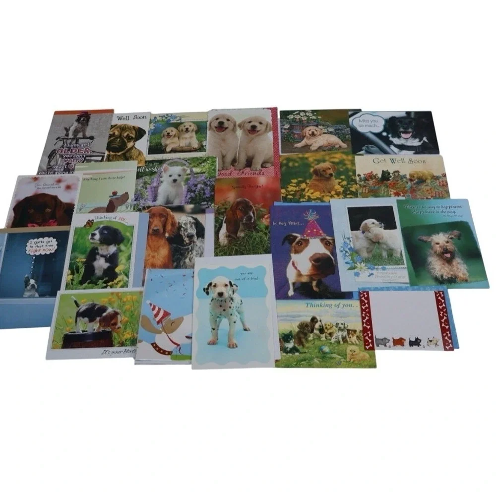 VTG Dog Puppy Themed Greeting‎ Cards (24) NOS All Occassions